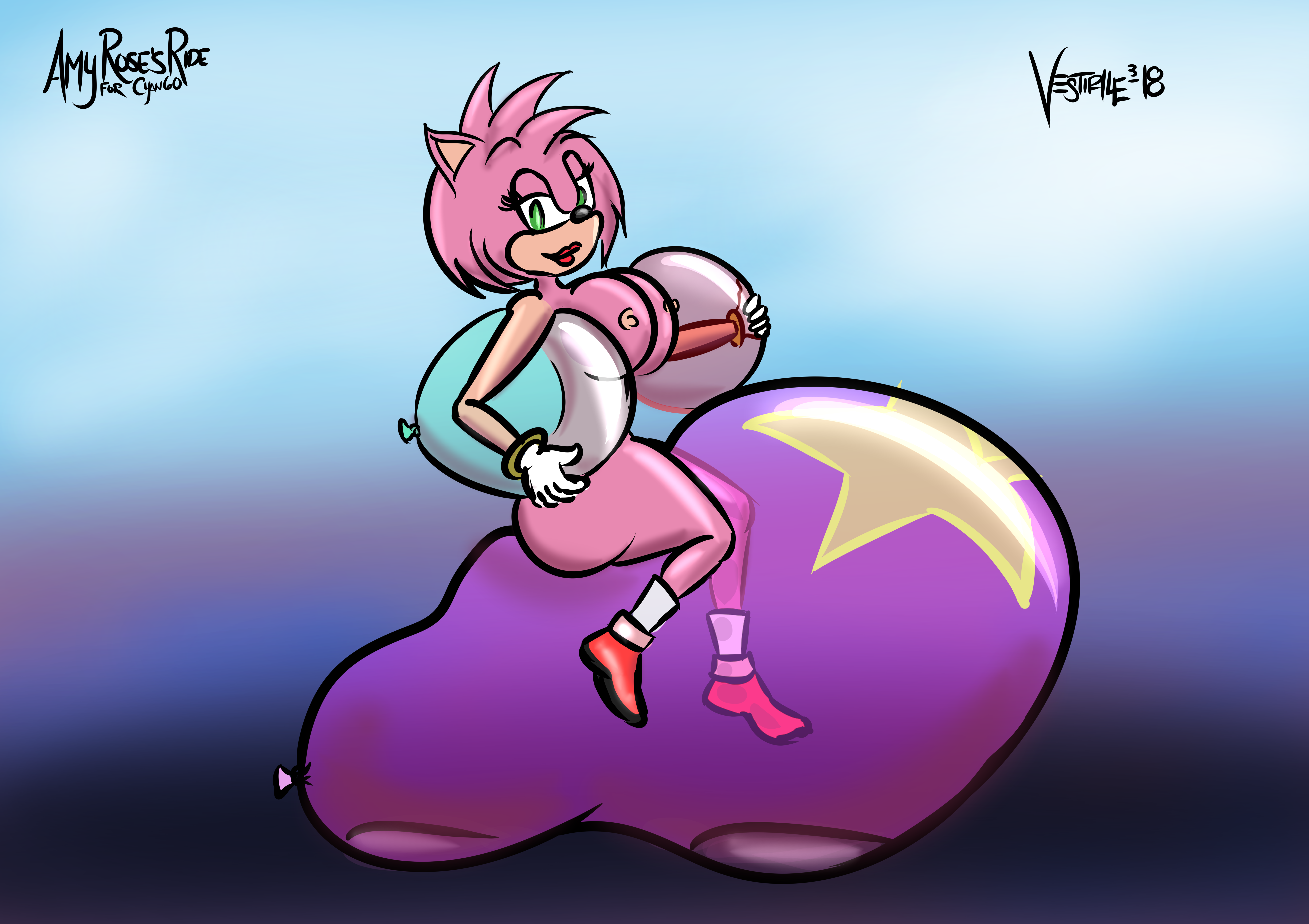 Amy Rose and Balloons request Art ©Vestiphile 2018-19