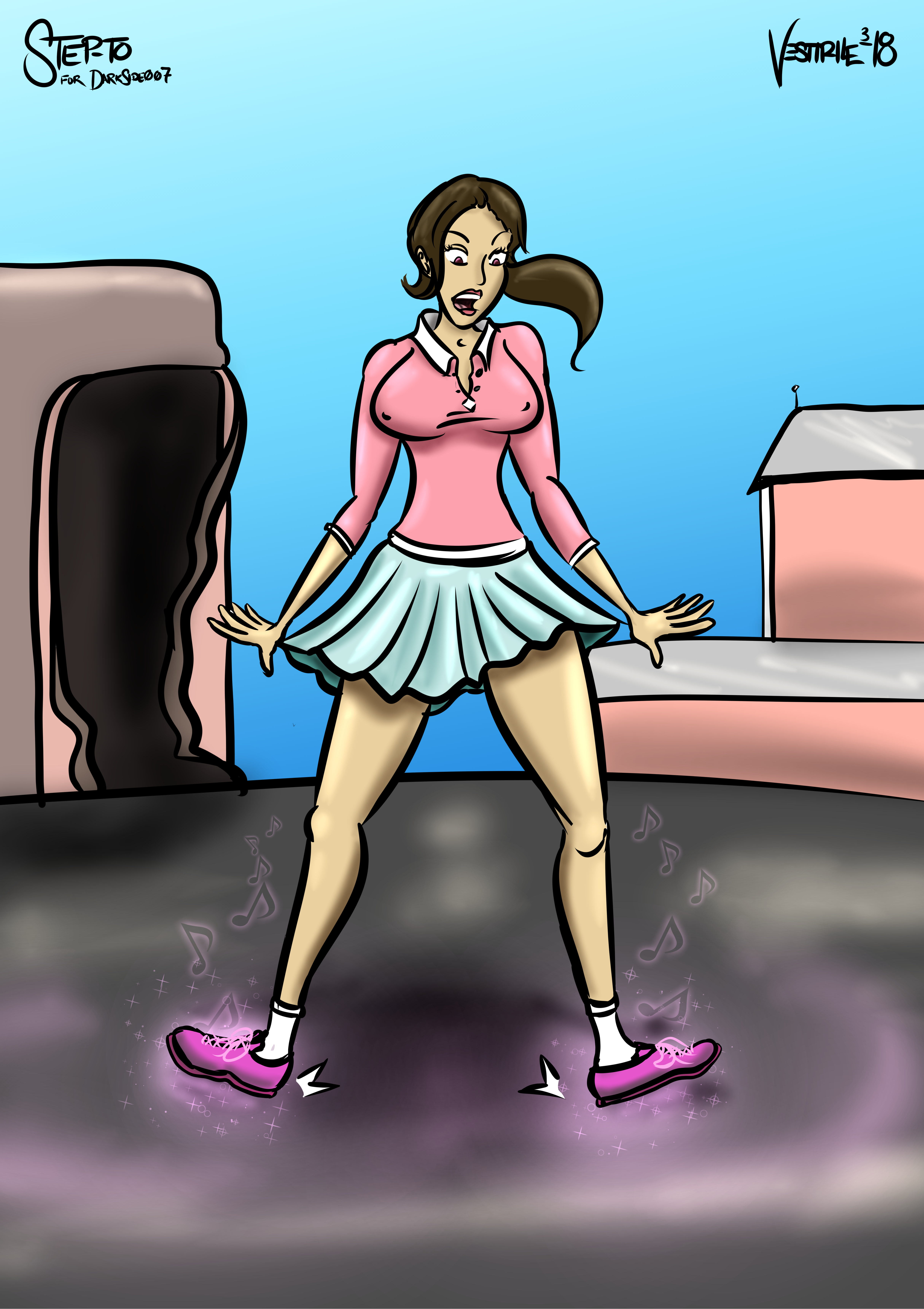 Girl's shoes force her to dance Art ©Vestiphile 2018-19